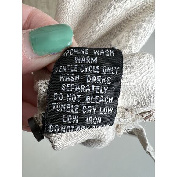 Greg Norman Collection Men's Button Down Tiki Linen Shirt Tan Brown Size XL - Picture 9 of 9